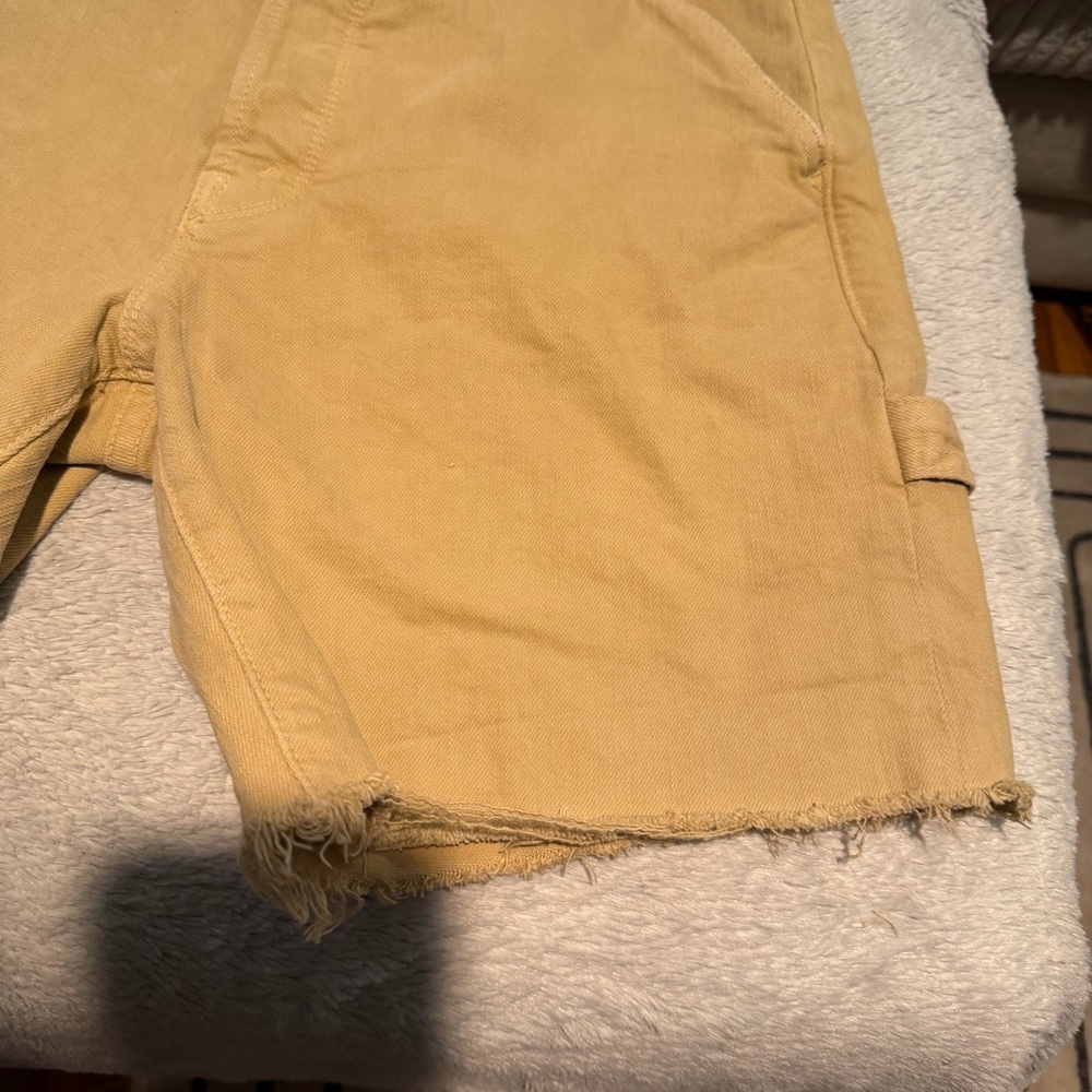 MOTHER Denim Cut Off Shorts Jorts Tan Sz 27 - Picture 3 of 11